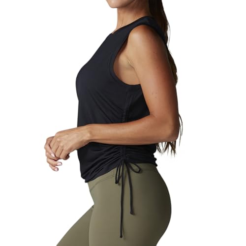 Débardeur court pour femme TAVI NOIR respirant et haut d'entraînement de sport anti-transpiration