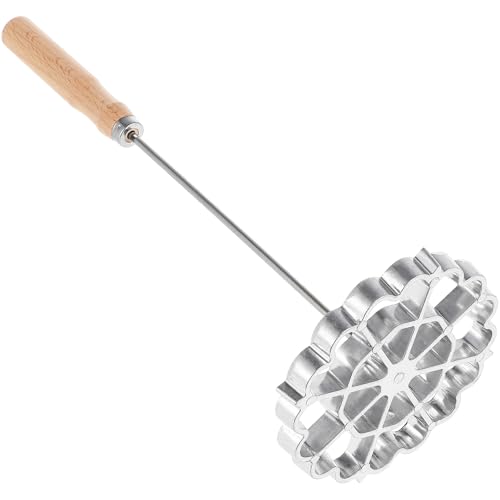 SHINEOFI Cuchara para Freír con Mango de Acero Inoxidable y Diseño Hueco Pequeño Herramienta Ligera y Segura para Hacer Buñuelos Casa y Snacks Fritos