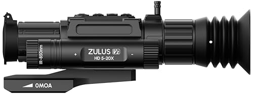 DNT Optics Zulus HD V2 5-20x Digital Day Night Vision Rifle Scope with Built-in Infrared for Hunting