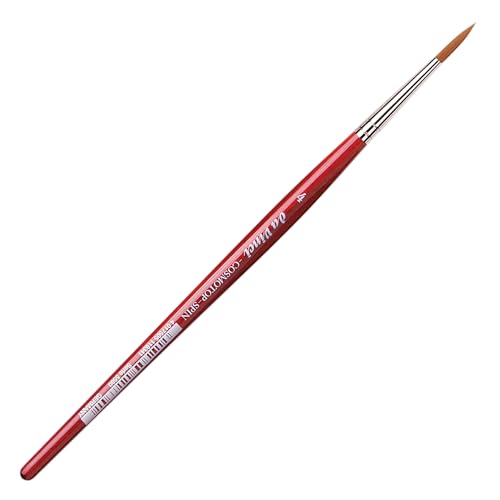 Image of da Vinci Watercolor Series 5580 CosmoTop Spin Paint Brush, Round Synthetic with Red Handle, Size 4 (5580-04)