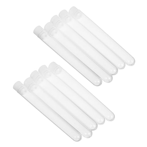 KESYOO 15個透明プラスチック製試験管 キャップ付き 収納容器 まげブラシ マスカラアプリケーター 化粧筆 整理ケース 持ち運び便利 多用途 実験 パーティー用