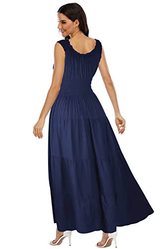 Image of OSTOO Women's 2026 Summer Boho Floral Print Tiered Casual Flowy Long Maxi Dress