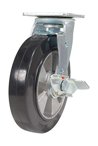 Roulette pivotante en caoutchouc avec frein Vestil charge lourde 20,3 x 5