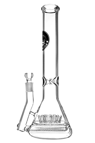 Heisenberg Big Bud Glasbong Höhe 42cm Beaker mit Eiskerben 18.8 Percolator Bongs NS19