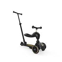 Scoot & Ride Highwaykick 1 Push and Go Kickboard mit Sitz Kinderroller Scooter 2in1 Laufrad mit Lenkstange ab 1 2 Jahren mitwachsend Höhenverstellbar werkzeuglos (Black & Gold (Limited Edition))