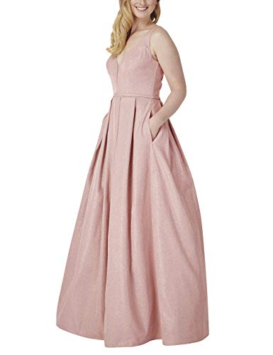 Image of Women's Glittery Spaghetti V-Neck Long Side Split Prom Gown 10 Style2-burgundy