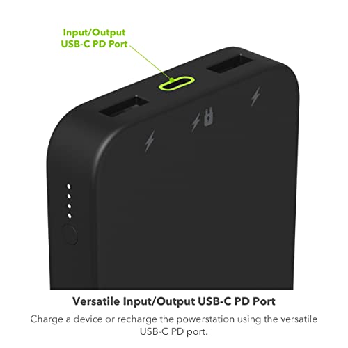 Mophie Powerstation 2023 With Pd Power Bank - 10,000 Mah Large Internal Battery, (2) Usb-A Port And (1) 20W Usb-C Pd Fast Charging Input/Output Port, Travel-Friendly #TOP5