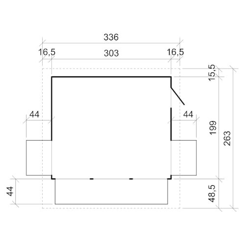 TIMBELA M150B Holz Gartenhaus, Marktbude Holz, Qualitäts Schiffslatten Kiefern Fichte Verkaufsstand Holzhaus mit Theke, FÜNF Fenster, 200x300/6 m2, große multifunktionale Garten-Bar Verkaufshütte