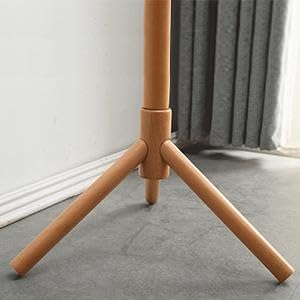 Image of Ginoya Brothers Wooden Coat Rack, Freestanding Hall Tree with Hooks Easy to Assemble Suitable for Children and Adult, Hat Clothes Rack Stand for Bedroom Office Entrance. (92-2 Beige)