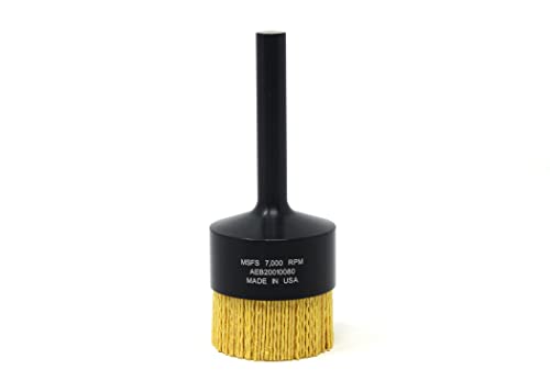 Image of BRM AEB20010080 NAMPOWER End Brush, 2 inch Diameter, 5.250 inch OAL, 80 Grit, Ceramic Abrasive Filament