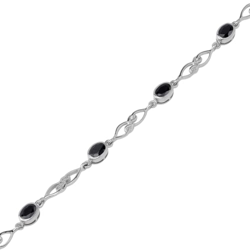 Image of Silvershake Birthstone Gemstones White Gold Plated or Yellow Gold Plated 925 Sterling Silver Scroll /Filigree Celtic Knot Weave 7.25 to 8.75 Inch with Adjustable Extension Bracelet Jewelry for Women