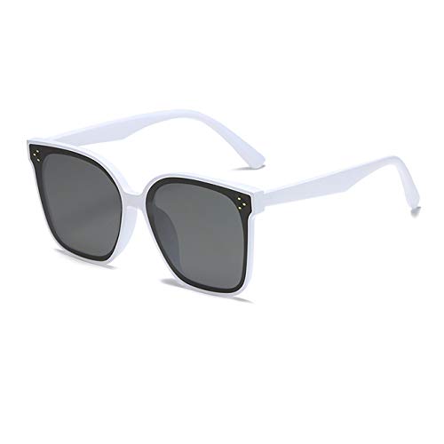 MAXJULI Oversized Sunglasses for Women Men UV Protection (C3 White Frame/Black Lens)