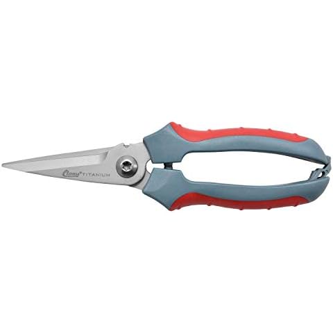 Clauss 18039 8-Inch Titanium Snips with Wire Cutter - Grey/Red Cover