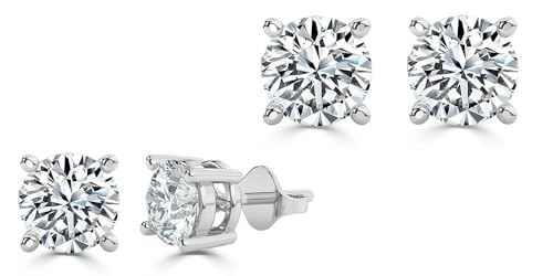 Image of Divour Diamond Stud Earrings In 9K White Gold | Diamond Jewellery For Girls | Gold Earrings | Natural Diamond Earrings | Women Earrings | Earrings For Girls | Gifts For Wife (0.20, carats)