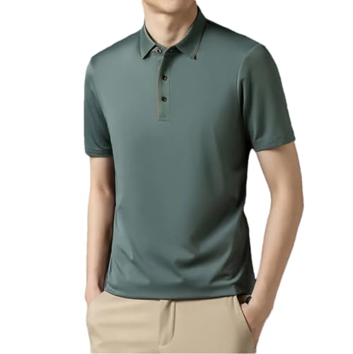 Polo en soie homme couleur unie anti-transpiration pour un style impeccable sans plis