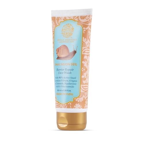 Image of RYLLZ ESSENTIALS Snail Mucin Face Wash | 96% Snail Secretion Filtrate | Low pH Gel Cleanser | with Hyaluronic Acid, Ceramide, Niacinamide, Vitamin C & Alpha Arbutin | for Intense Hydration, Barrier Repair, Glowing Skin, Blemishes, Anti Aging, Skin Firming, Wrinkles & Spot Correction | Korean Skincare | 100ml