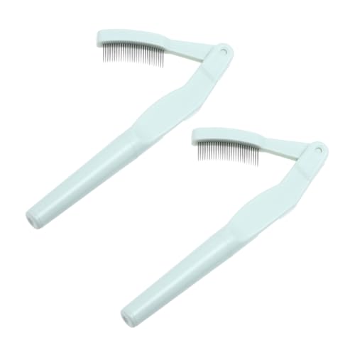 SOESFOUFU 2 Pack Stainless Steel Eyelash Comb Mascara Brush Eyelash Grooming Tool for Professional or Personal Use Random Color