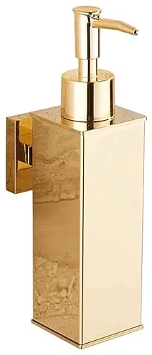 OLSKFUH Dispensador De Jabón Botella Dispensadora De Jabón con Bomba Dispensador De Líquido Dispensador De Ducha Montado En La Pared Perforación Acero Inoxidable Loción Ducha,Gold
