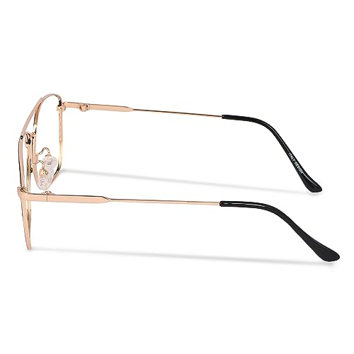 Image of CREEK Blue Light Blocking Metal Frame Blue Cut Zero Power anti-glare Eyeglasses for Eye Protection from UV by Computer /Tablet /Laptop /Mobile (With Testing Kit)