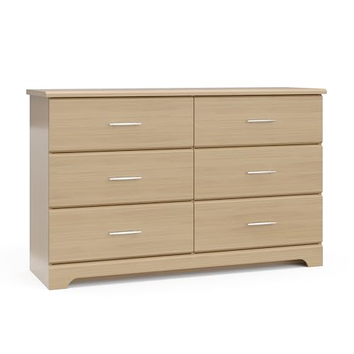 Storkcraft Brookside 6 Drawer Double Dresser (Driftwood) – GREENGUARD Gold Certified, Dresser For Nursery, 6 Drawer Dresser, Kids Dresser, Nursery Dresser Drawer Organizer, Chest of Drawers