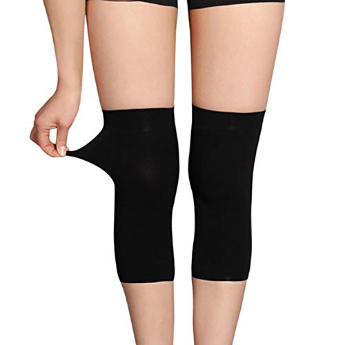 Image of JUMISEE (One Pair) Cotton Knee Sleeves for Knee Support, Circulation Improvement & Pain Relief,Sport Compression for Running, Pain Management, Arthritis Pain Women Men (Black, Small)