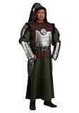 Plus Size Adult Genghis Khan Costume with Robe, Armor, Helmet, & Gauntlets | Historical Warrior Halloween Cosplay Outfit 3X
