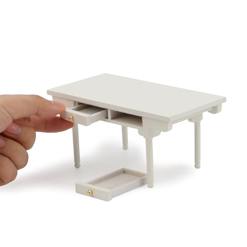 Escritorio de computadora en miniatura para casa muñecas