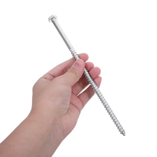 Tornillo autorroscante para madera rosca gruesa M8, cabeza hexagonal exterior de hierro 4