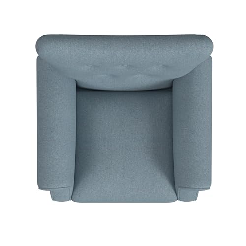 Image of Spatial Order Rolled Arm Wingback Accent Chair - Blue Textured Woven