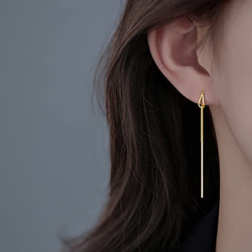 SLUYNZ 925 Sterling Silver Chain Threader Earrings Dangle for Women Teens Long Dangle Earrings Line Earrings Tassel3