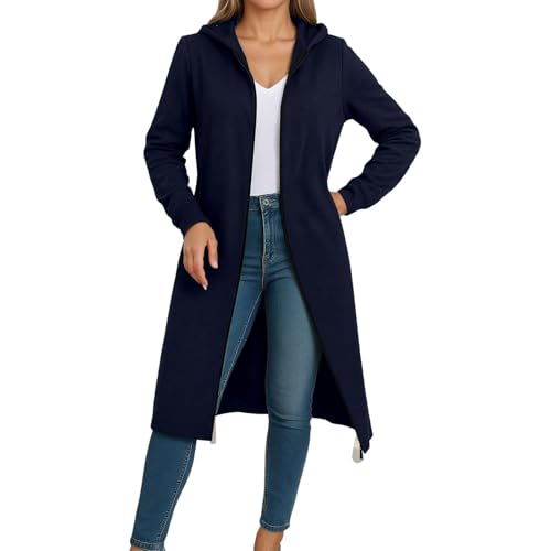 Cardigan long à capuche automne-hiver confortable pour femme