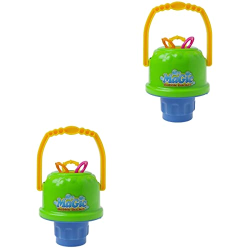 Toyvian 2 Pçs Balde De Bolhas Derramamento Em Brinquedo De Bolha Verde Brinquedo Portátil De Bolhas