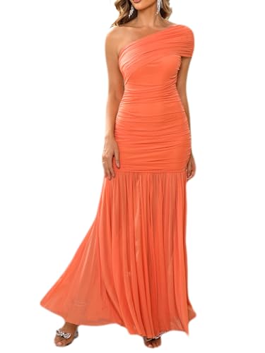 Robe de cocktail asymétrique en maille plissée meilun pour mariage