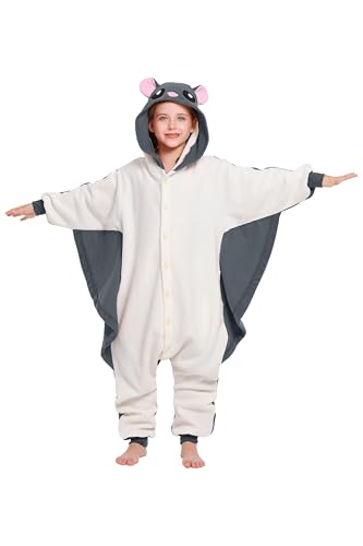 CANASOUR Flying Squirrel Halloween Costume Kids Girls Onesie Pajamas 5T