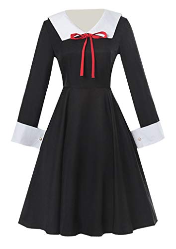 Fantasia feminina de Kaguya Chika Kaguya Shinomiya da Wish Costume Shop para cosplay, uniforme escol