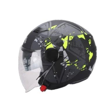 CASCO JET DIEFFE DF88 DOPPIA LENTE NERO GIALLO FLU OPACO TAGLIA S