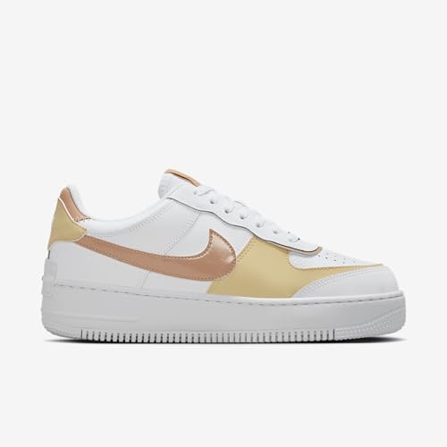 Nike Nike Air Force 1 Shadow Women's Shoes (DZ1847-111, White/Team Gold/White/Hemp) Size 9.5