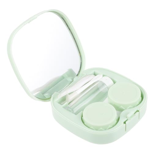 ARTSEWPLY 1 Juego Estuche de Lentes de Contacto con Espejo Caja de Viaje y Ligera Portalentillas Resistente y Duradero Diseño Profesional para Almacenamiento de Lentes