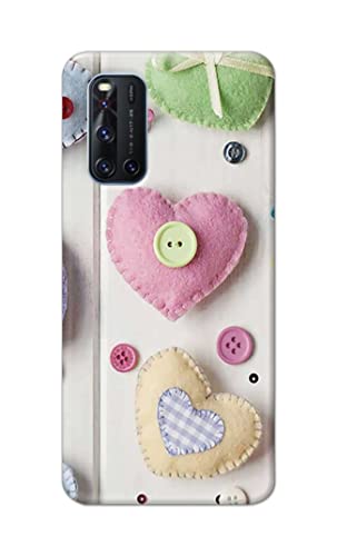 Image of PRINTFIDAA Heart Shape Hard Back Cover for Vivo V19 Back Cover -(P6) KAT1010
