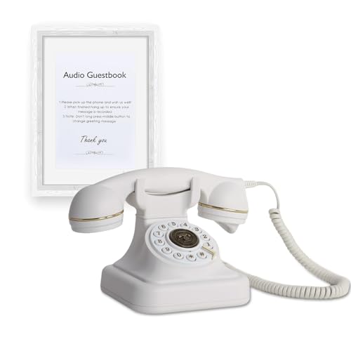 Image of Audio Guest Book Wedding Phone- Record Customized Audio Messages with GuestBook - A Personal and Convenient Way to Preserve Your Special Occasions (Pure White)