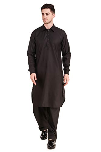 Kurta Pajama homme traditionnel indien noir vêtement pakistanais AN784 50