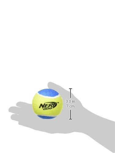 Nerf Dog Tennis Ball Dog Toys With Interactive Squeaker, Lightweight, Durable And Water Resistant, 3 Inches, For Small/Medium Breeds, Two Pack, Mixed Colors #TOP6