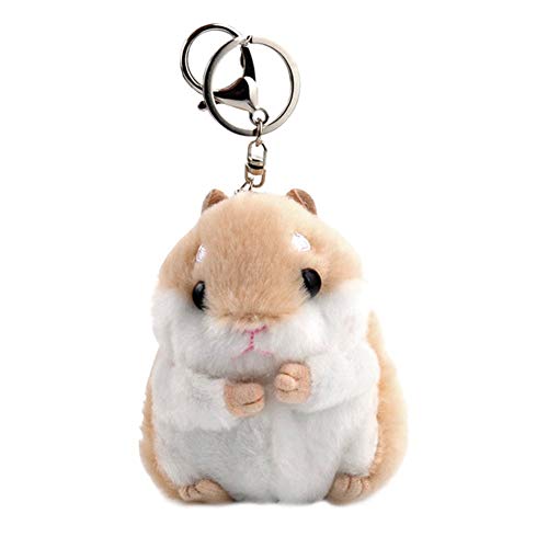 Preisvergleich Produktbild Niedlichen Hamster Schlüsselanhänger Plüsch Anhänger Schlüsselanhänger Auto Schlüsselanhänger Tasche Handtasche Charme, Khaki Durable und Praktisch