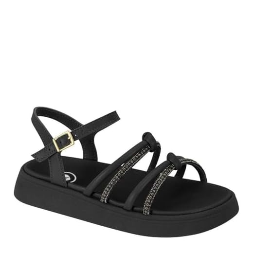 Sandália Infantil Menina Molekinha Conforto Glitter Preto 33