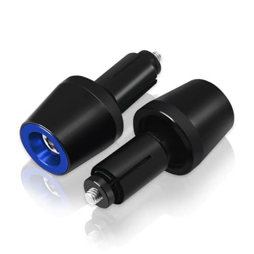 Bouchons de guidon de moto CNC bleu en alu premium pour Yamaha