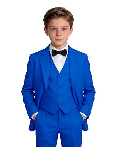 Image of Toddler Suits Slim Fit Suit for Boys,Formal Tuxedo Ring Bearer Outfit Kids Dress Clothes for Wedding,Adjustable Waist