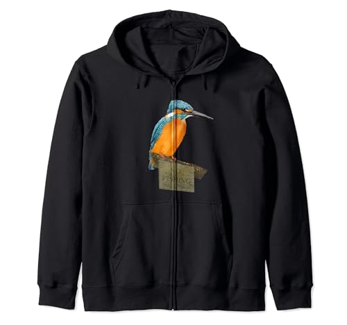 Funny British Bird Fishing With No Fishing Sign Zip Hoodie