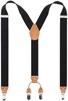 Timiot Men’s Y-Back 4 Metal Clip Elastic Wide Suspenders Perfect For Both Casual&Formal