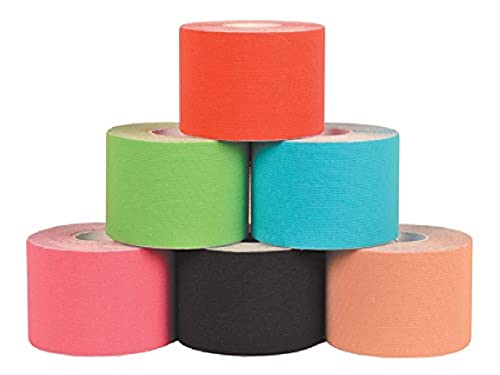GIMA 34752 Taping Kinesiologia, 5 m x 5 cm, Mix 6 Colori, Confezione da 6 Pezzi, Misto