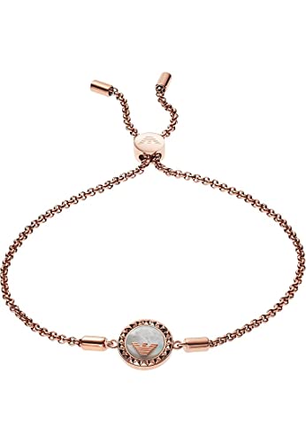 Tipo di chiusura: cursore Emporio Armani Bracciale Da Donna, Lunghezza: 165-235mm / Dimensioni: 12X12X3mm Bracciale In Acciaio Inossidabile Oro Rosa, EGS2568221